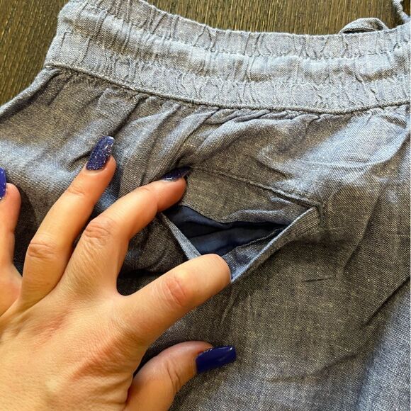 NWOT Guess Blue Cotton Lightweight Pants Drawstring Waist Size L - Picture 7 of 12